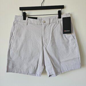 NWT LULULEMON WHT/BLK Light Grey Commission Shorts Classic 7" Men's 38